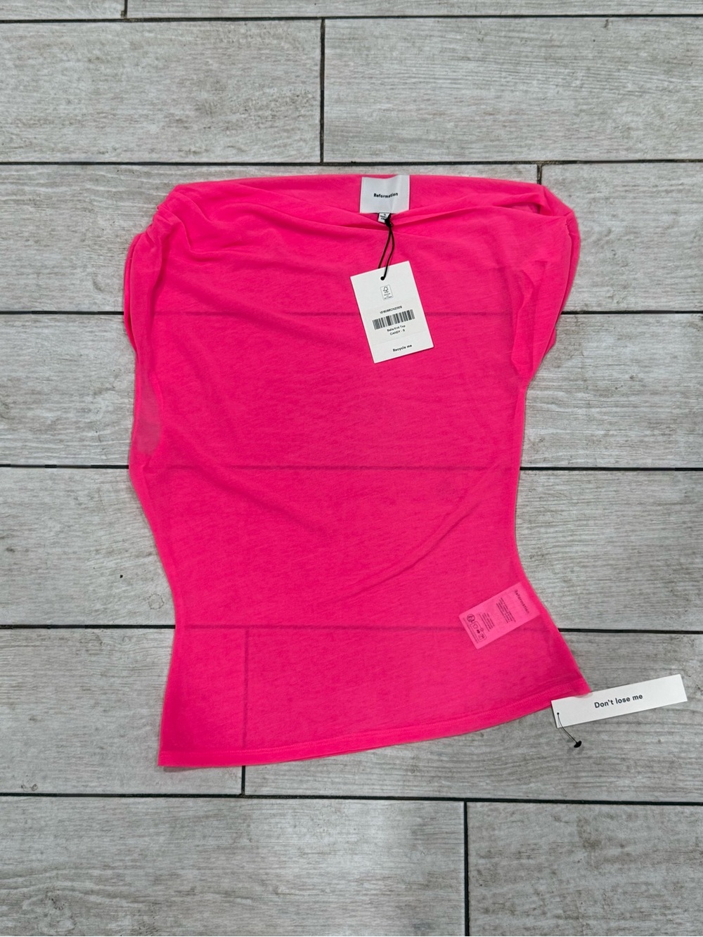 NWT Reformation Belle Knit Top Candy Pink Sz S